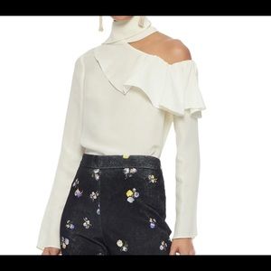 MAGDA BUTRYM HANOI CREAM COLD SHOULDER BLOUSE *S